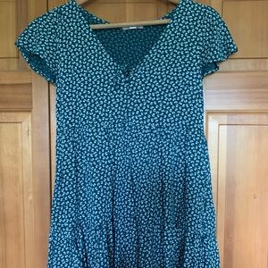 American Eagle Outfitters Flowy Floral Green Dress